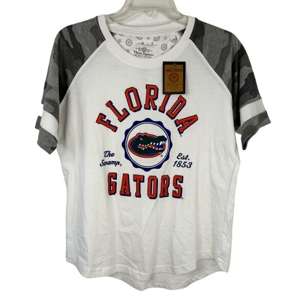 Three Square NWT University of Florida Gator Short Sleeve Camo TShirt Women's Sm - Picture 1 of 9